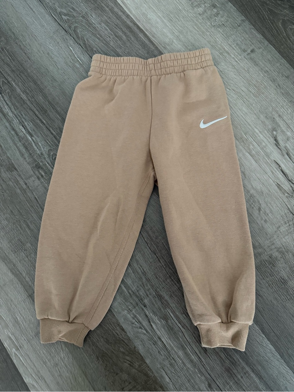 Nike Kids Tan Jogger Sweatpants with White Swoosh